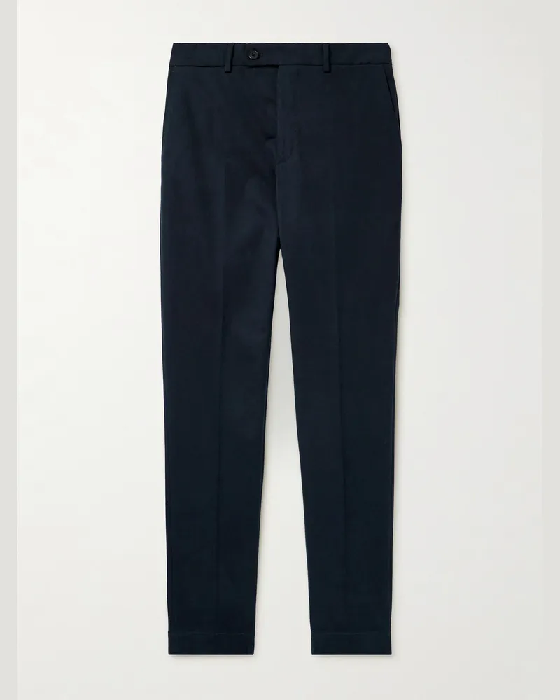 Slowear Incotex Straight-Leg Stretch-Cotton Trousers Blue