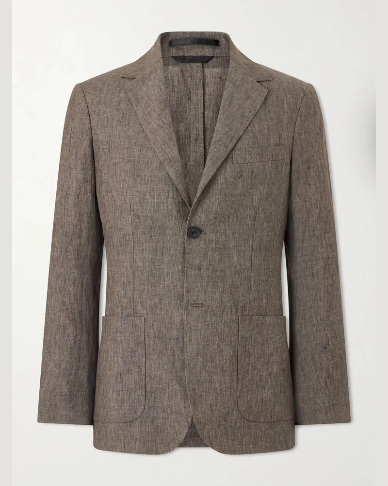 Sunspel Linen Suit Jacket Brown