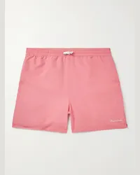 Ralph Lauren Amalfi gerade geschnittene mittellange Badeshorts mit Logostickerei Pink