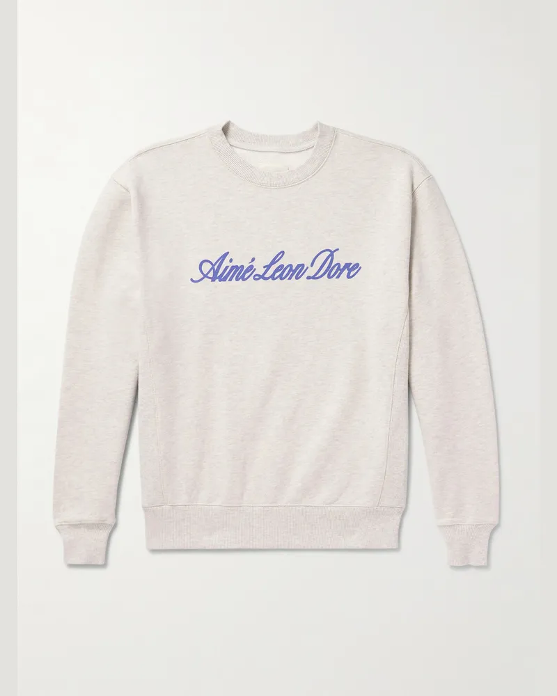 Aimé Leon Dore Sweatshirt aus Baumwoll-Jersey mit Logoprint Neutral