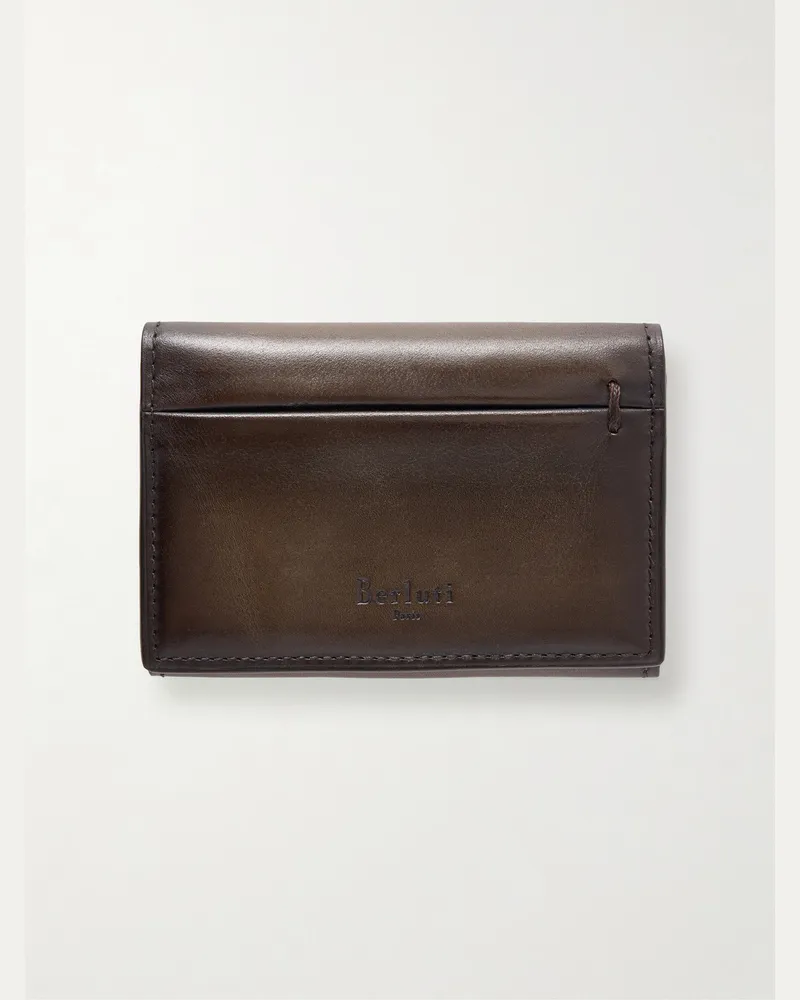 Berluti Imbuia Gaspard Venezia Leather Cardholder Brown