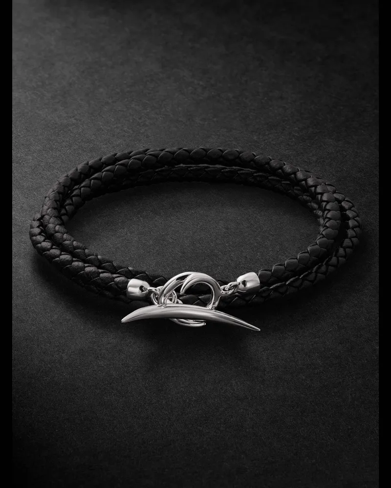 Shaun Leane Quill Armband aus Lederkordel mit Details aus Sterlingsilber Schwarz
