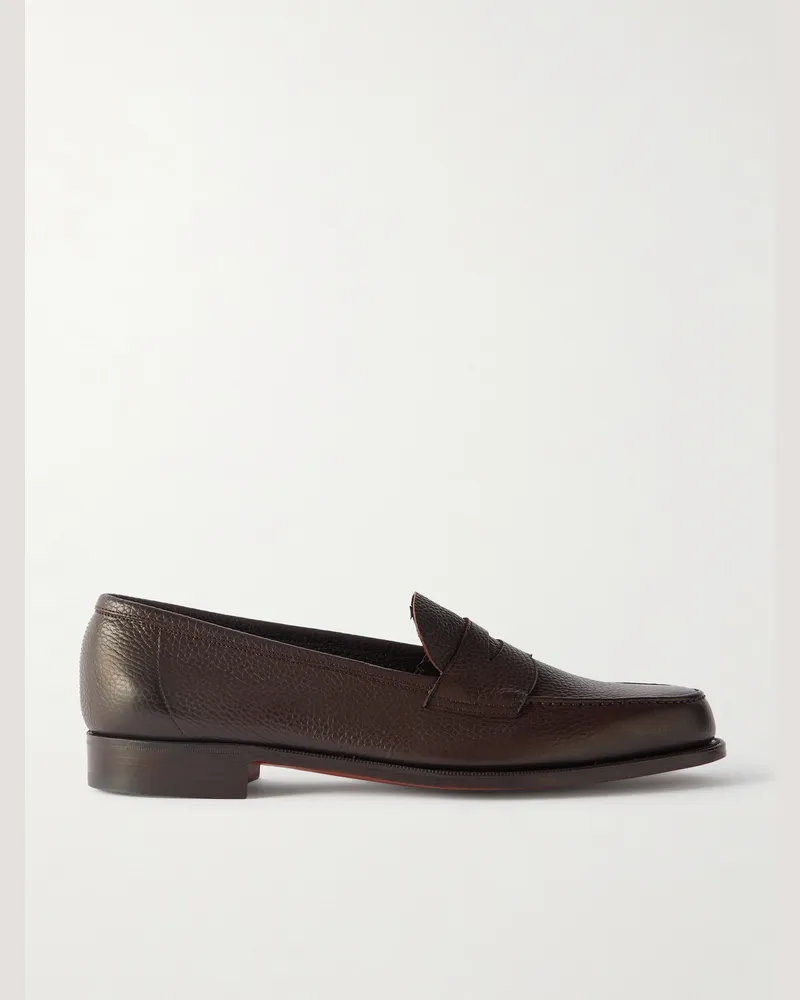 Edward Green Pimlico Pennyloafers aus vollnarbigem Leder Braun