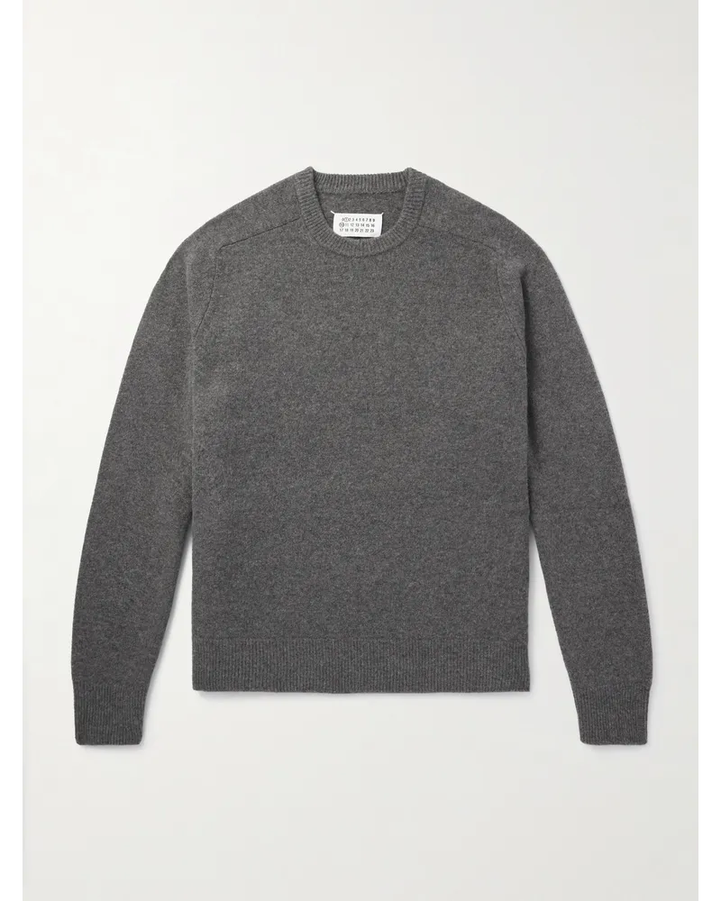 Maison Margiela Pullover aus gebürsteter Wolle Grau