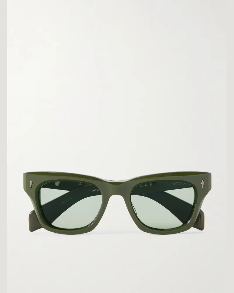 Jacques Marie Mage Dealan Sonnenbrille mit eckigem Rahmen aus Azetat Grün