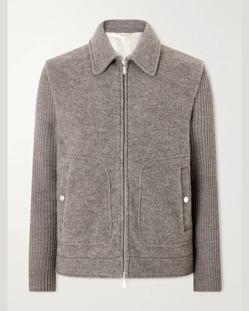 Eleventy Knitted Wool Jacket Gray