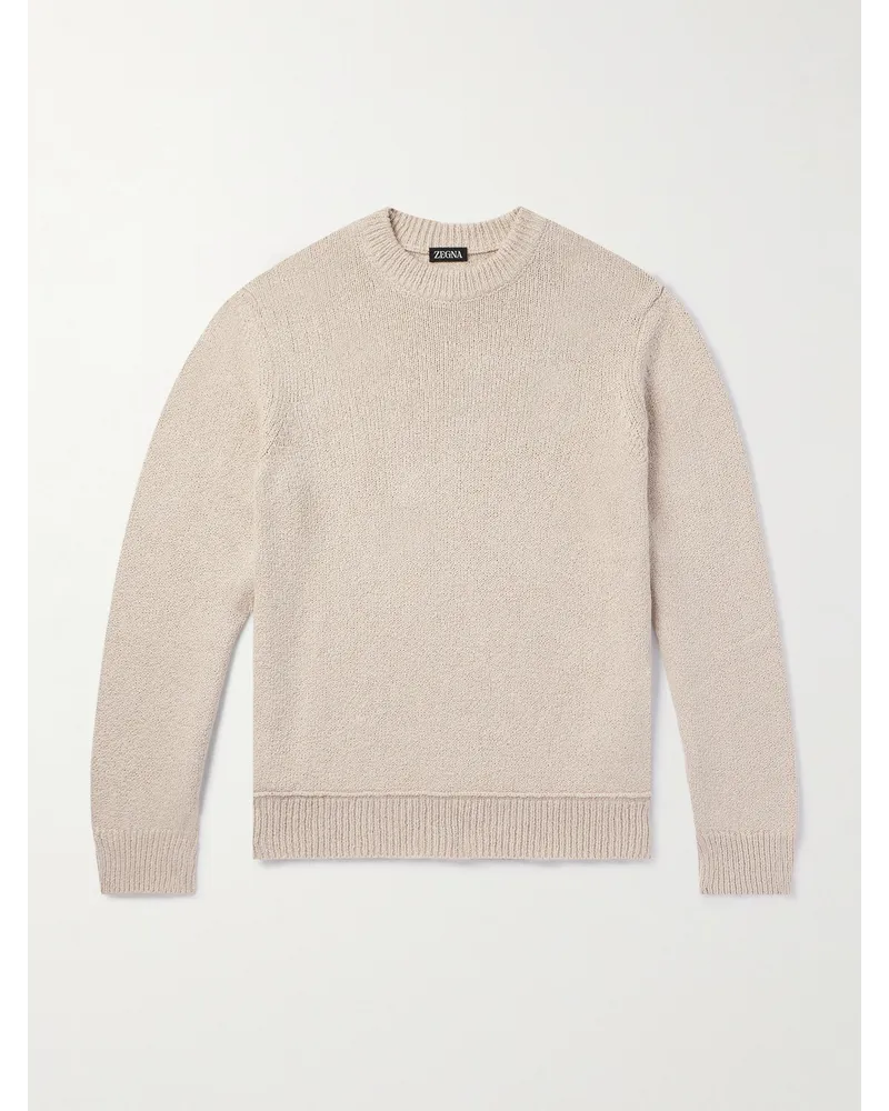 Ermenegildo Zegna Pullover aus einer Biobaumwoll-Seidenmischung Neutral