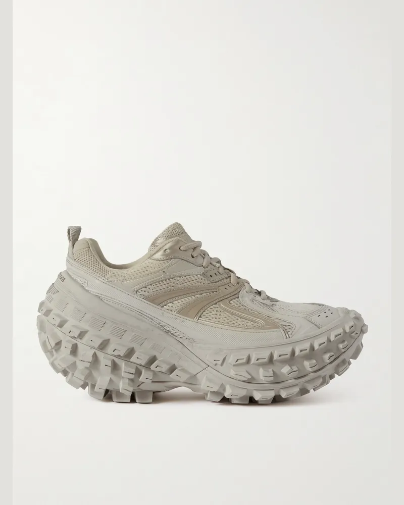 Balenciaga Bouncer Mesh and Rubber Sneakers Gray