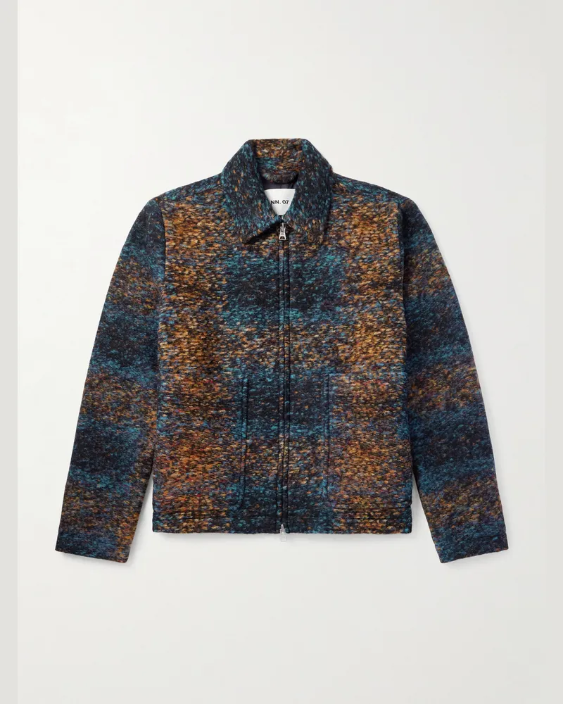 NN 07 Gael 80267 Jacke aus Jacquard aus einer Wollmischung Blau