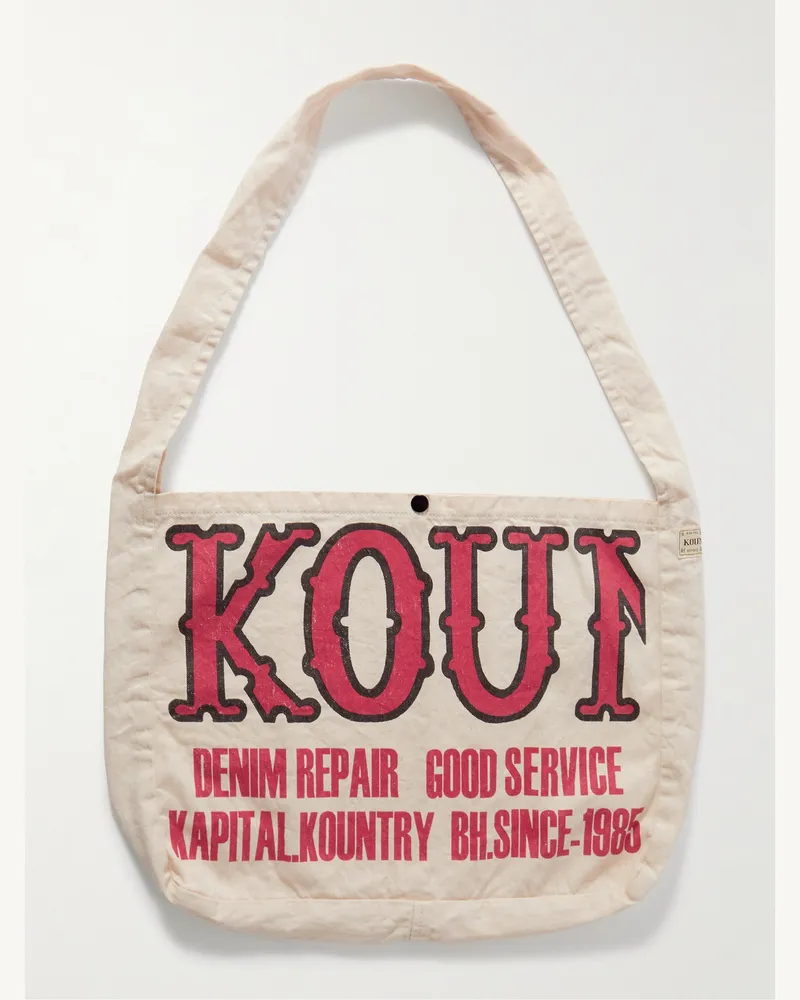 KAPITAL Kountry Factory Tote aus Baumwoll-Twill mit Print Neutral