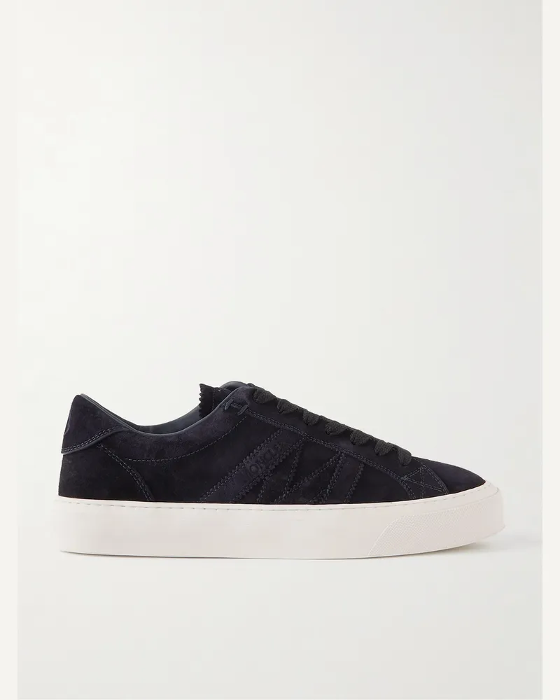 Moncler Monaco M Sneakers aus Veloursleder Blau