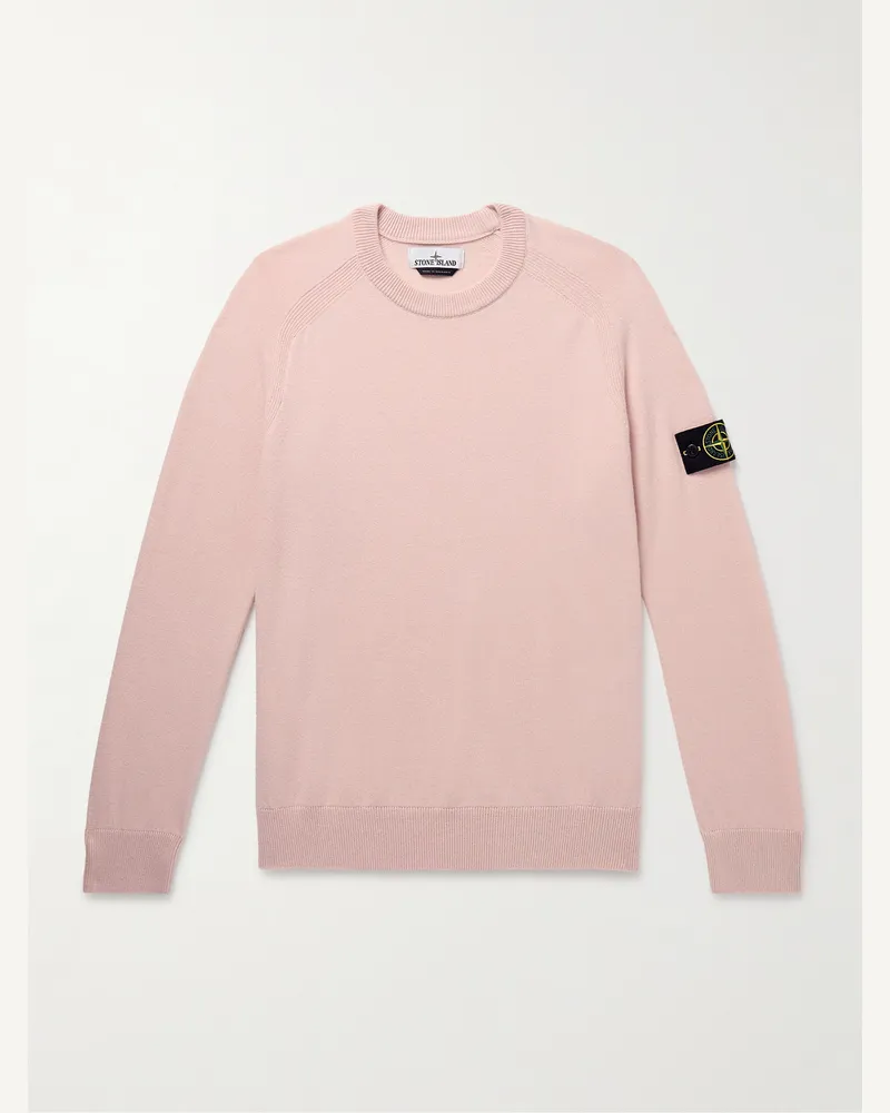 Stone Island Pullover aus Schurwolle mit Logodetail Pink