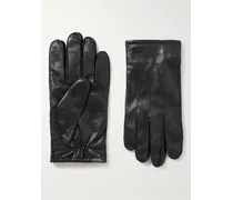 Eleven 9150 Handschuhe aus Leder mit Rippstrickbesatz