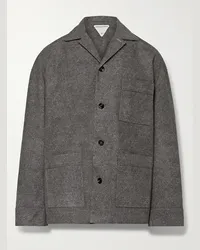 Bottega Veneta Jacke aus bedrucktem Nubukleder Grau