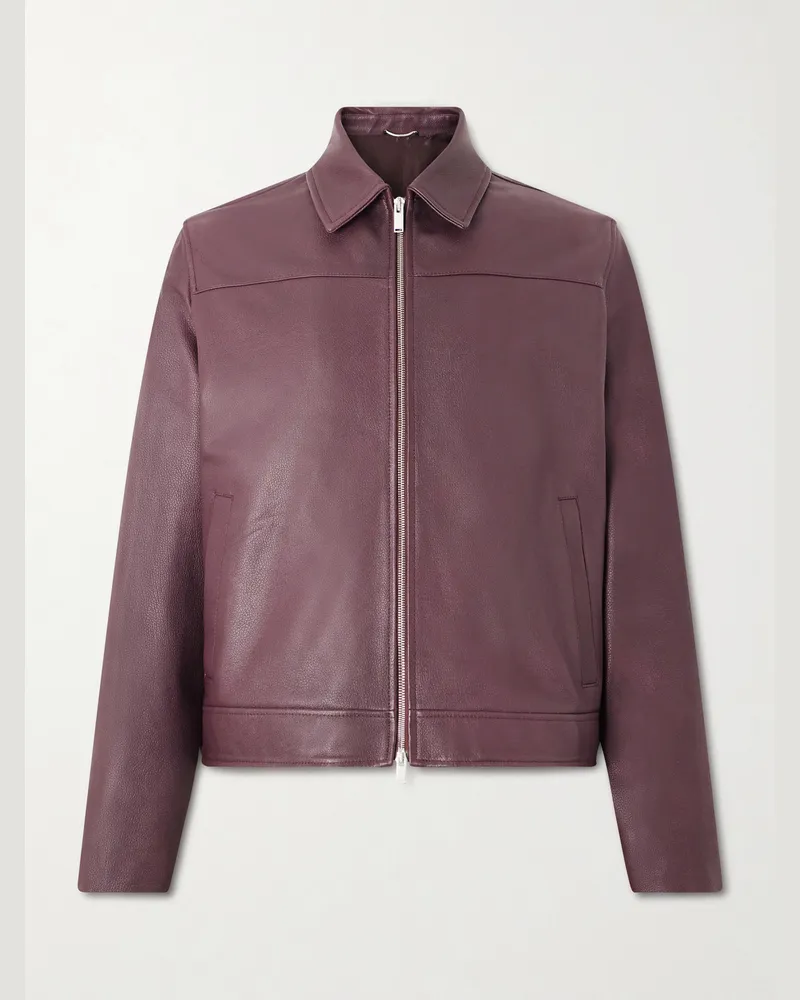 LARDINI Pawoody Full-Grain Leather Jacket Burgundy