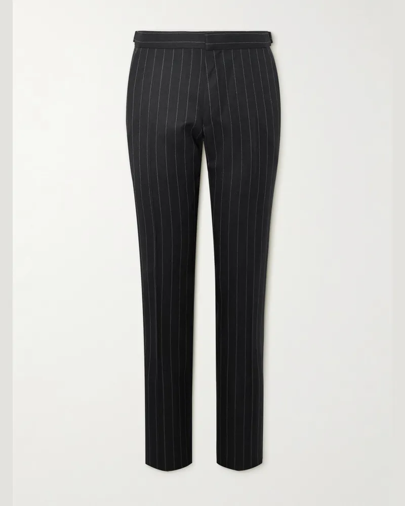 Tom Ford Dyllan Slim-Fit Tapered Striped Wool-Twill Suit Trousers Gray