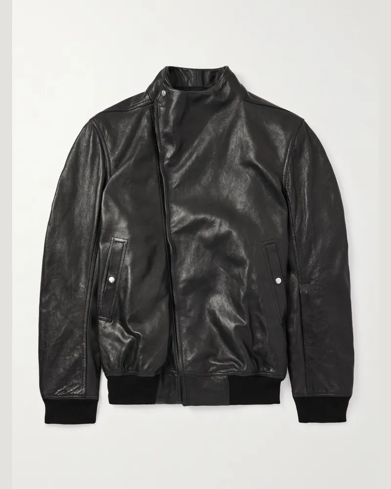 Rick Owens Hollywood Fliegerjacke aus Leder Schwarz