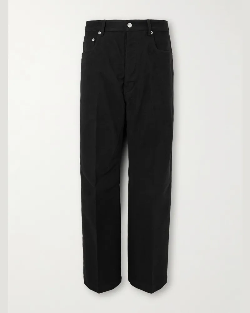 Rick Owens Geth weit geschnittene Hose aus gebürstetem Biobaumwoll-Twill Schwarz