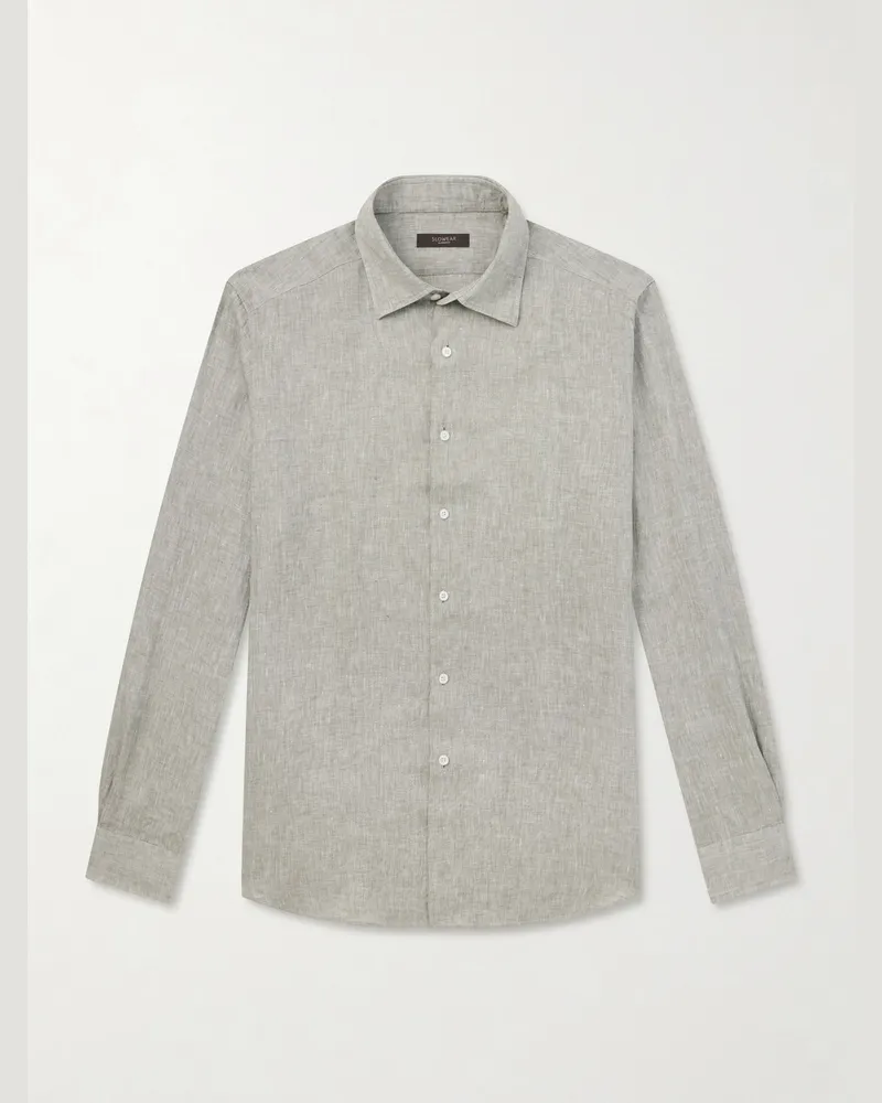 Slowear Hemd aus Leinen Grün