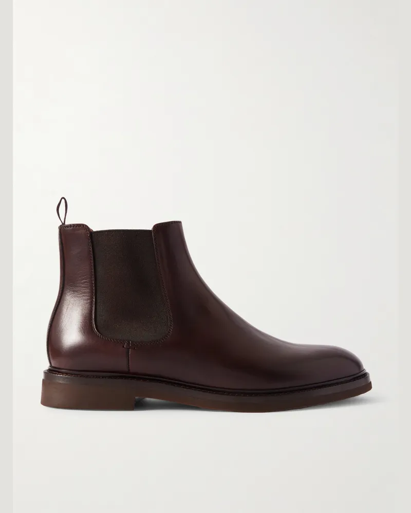 Brunello Cucinelli Chelsea Boots aus Leder Braun