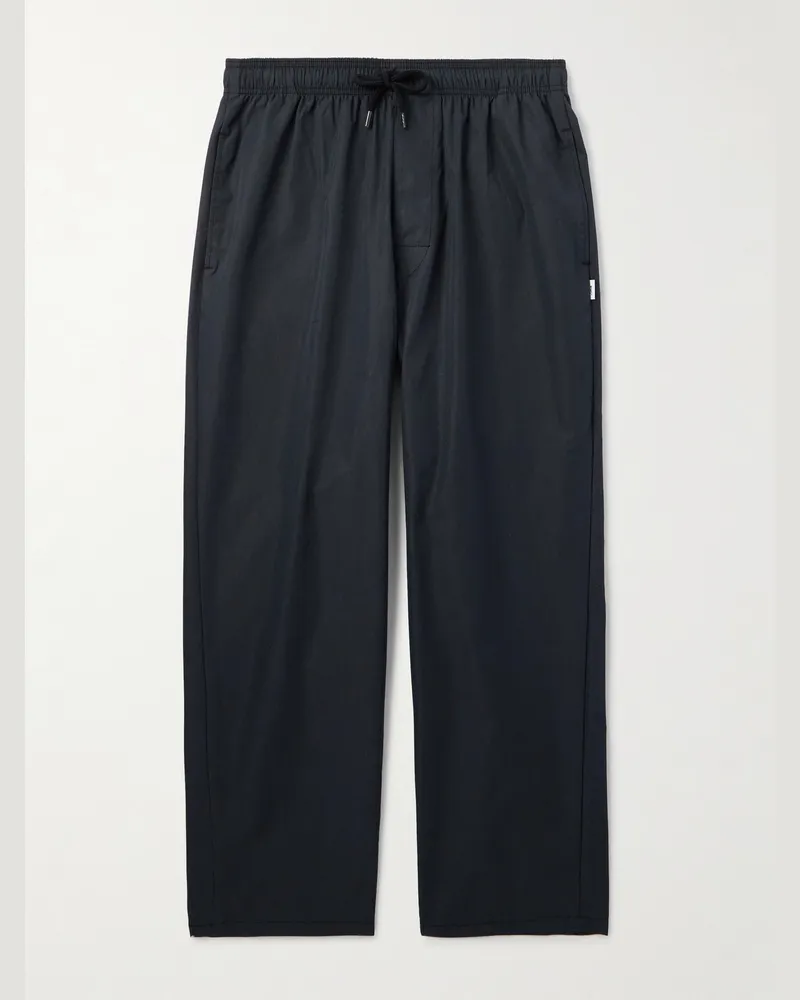 WTAPS Schmal zulaufende Hose aus einer Baumwollmischung mit Kordelzugbund Schwarz