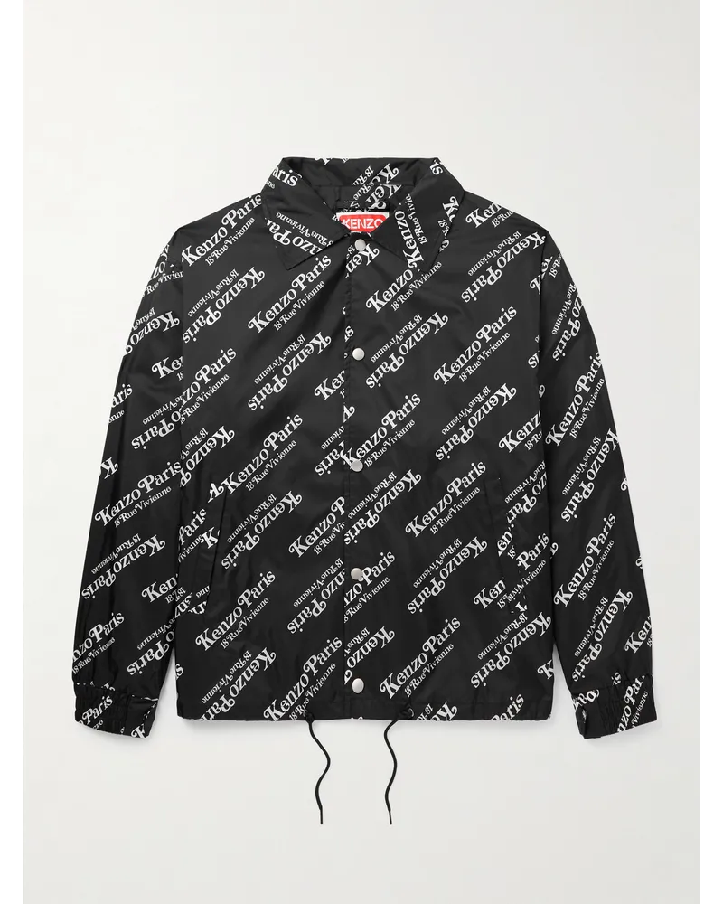 Kenzo VERDY Kapuzenjacke aus Nylon mit Logoprint Schwarz