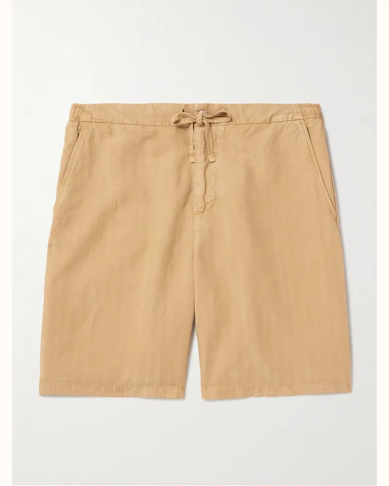 Frescobol Carioca Sergio gerade geschnittene Shorts aus einer Mischung aus Lyocell, Leinen und Baumwolle Braun