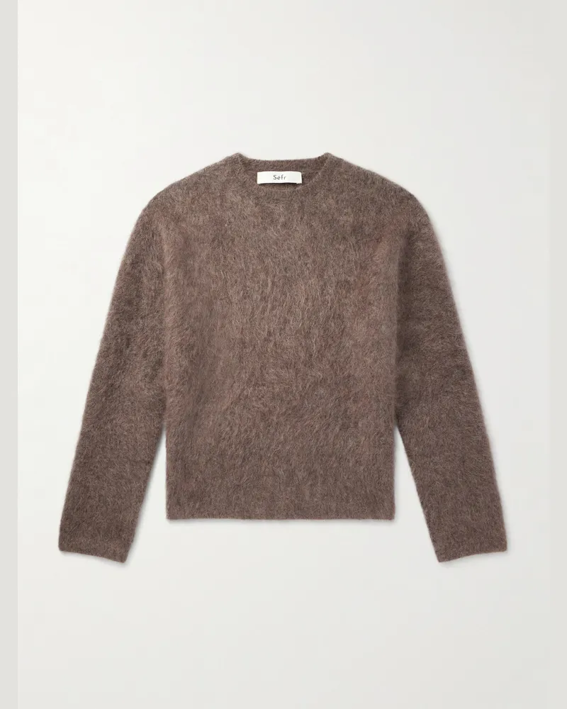 Séfr Jermaine Pullover aus einer gebürsteten Mohairmischung Braun