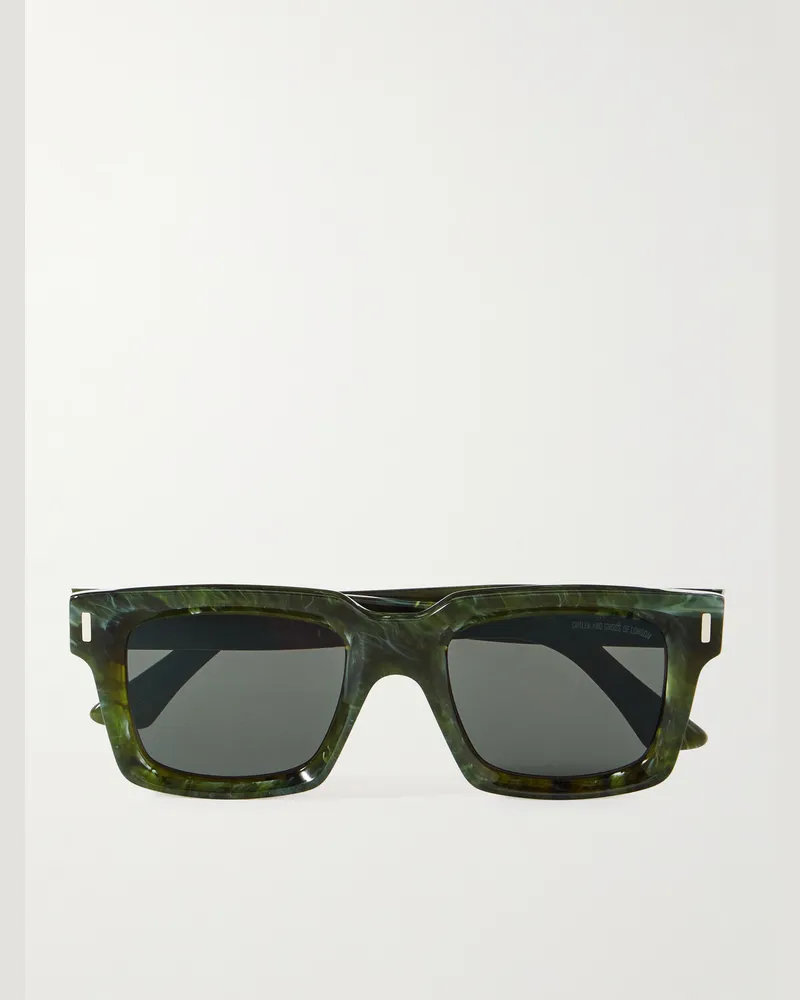 Cutler and Gross 1386 Sonnenbrille mit eckigem Rahmen aus Azetat Grün