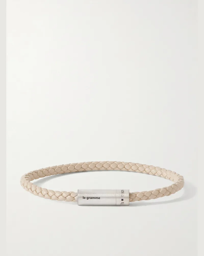 Le Gramme Le 7g Armband aus geflochtenem Leder und Sterlingsilber Neutral