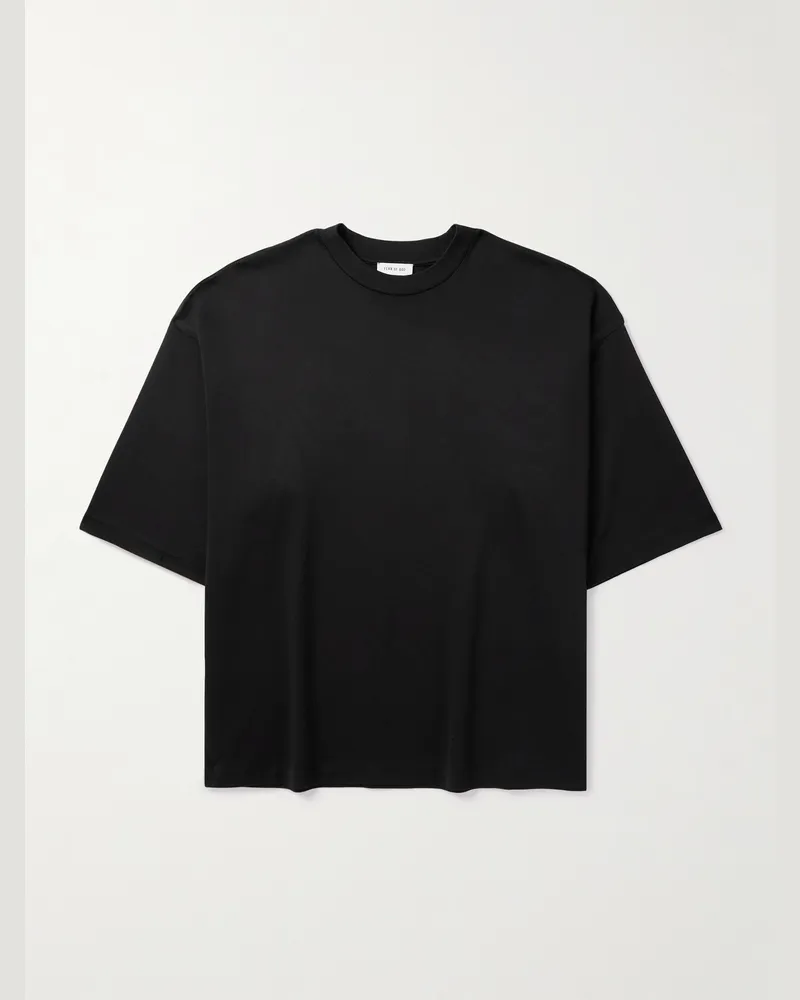 Fear of God Oversized-T-Shirt aus Baumwoll-Jersey Schwarz