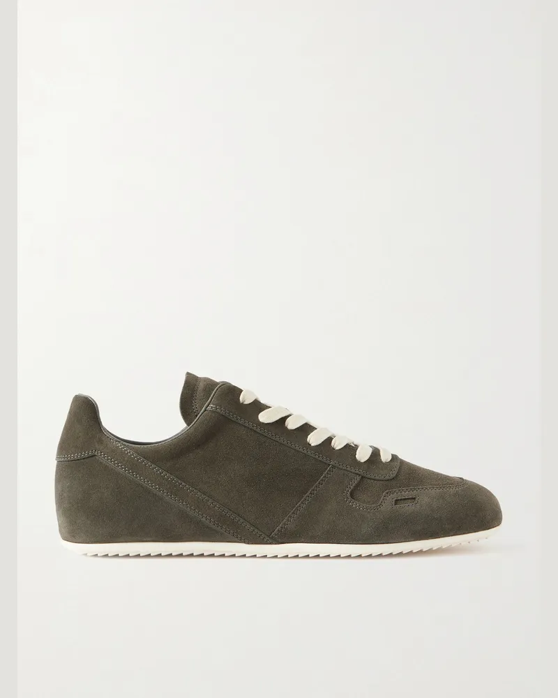 Rick Owens Minimal Sneakers aus Veloursleder Grün