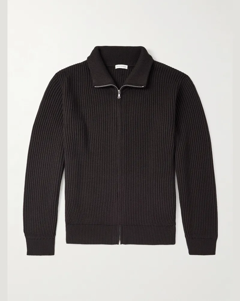 Kaptain Sunshine Cardigan aus Wolle in Rippstrick mit Reißverschluss Braun