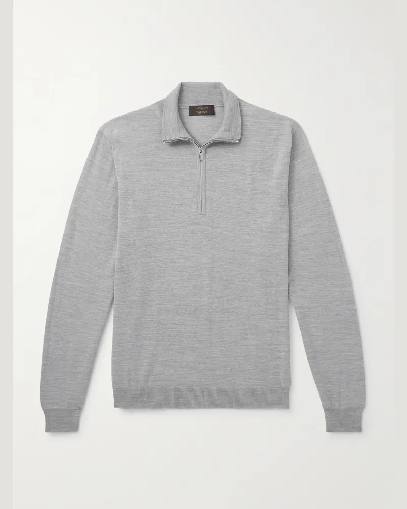Slowear Slim-Fit Flexwool Half-Zip Sweater Gray