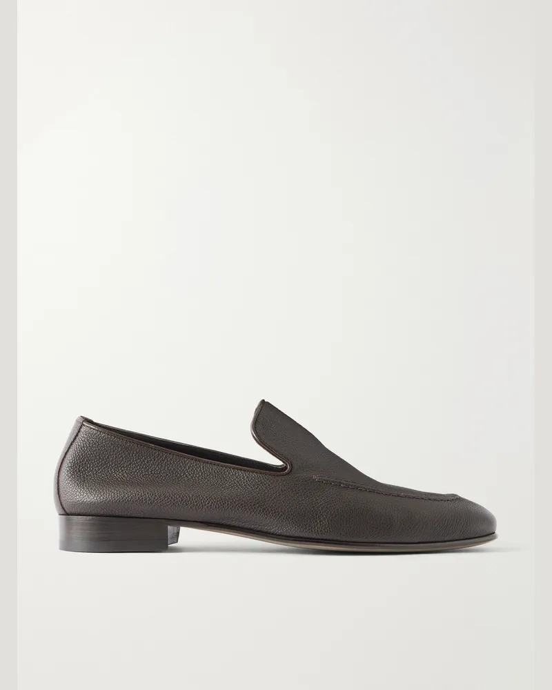 Manolo Blahnik Truro Full-Grain Leather Loafers Brown