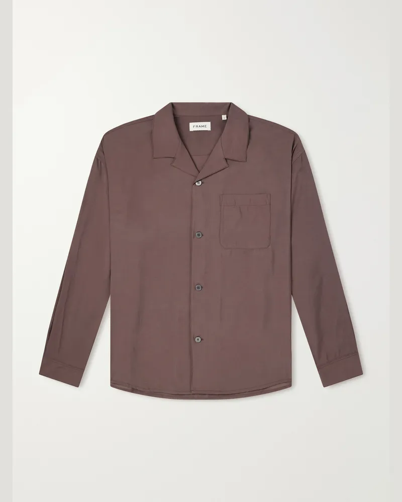 Frame Denim Modal-Blend Pyjama Shirt Brown