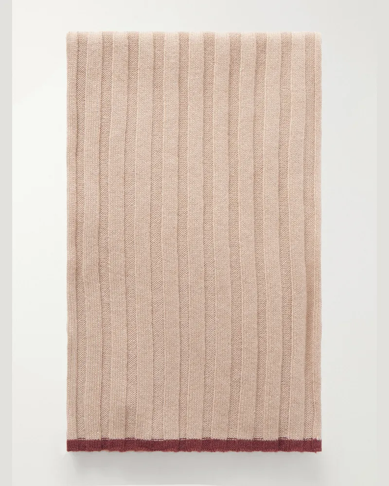 Brunello Cucinelli Ribbed Cashmere Scarf Neutrals