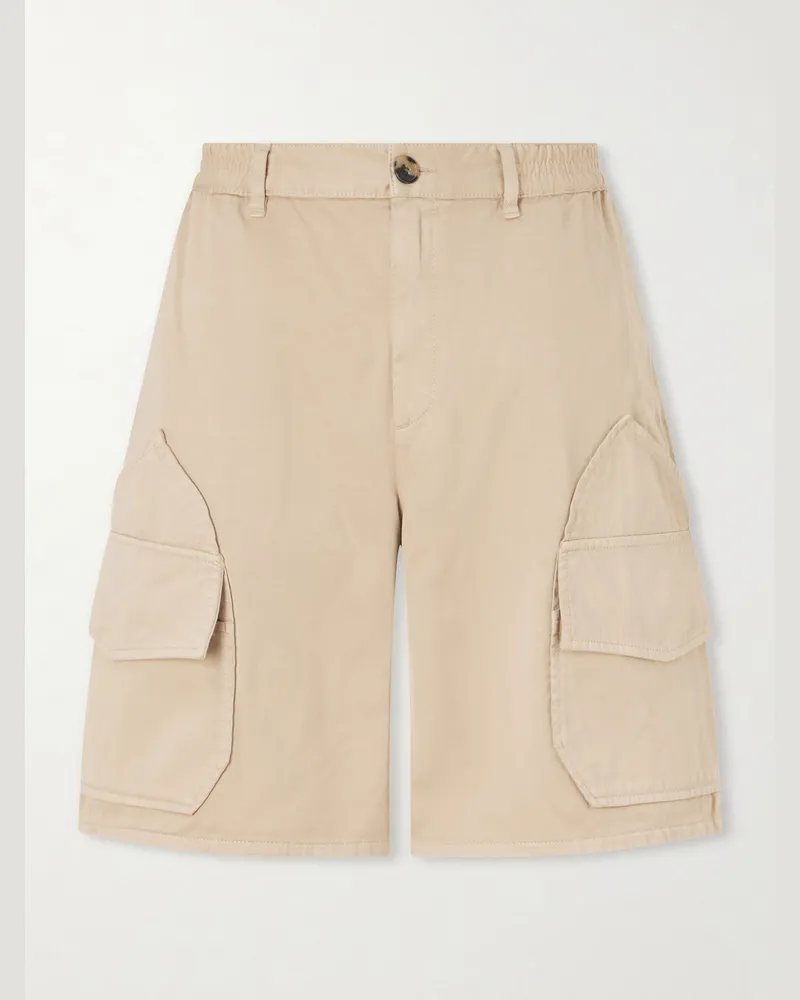 Loewe Paula's Ibiza Straight-Leg Cotton Cargo Shorts Neutrals
