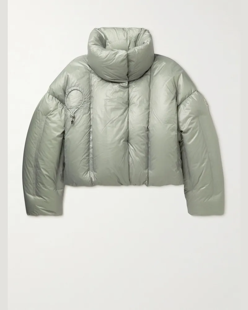 Moncler Dingyun Zhang Aloby Oversized-Daunenjacke aus gestepptem glänzendem Shell mit Kapuze Grau