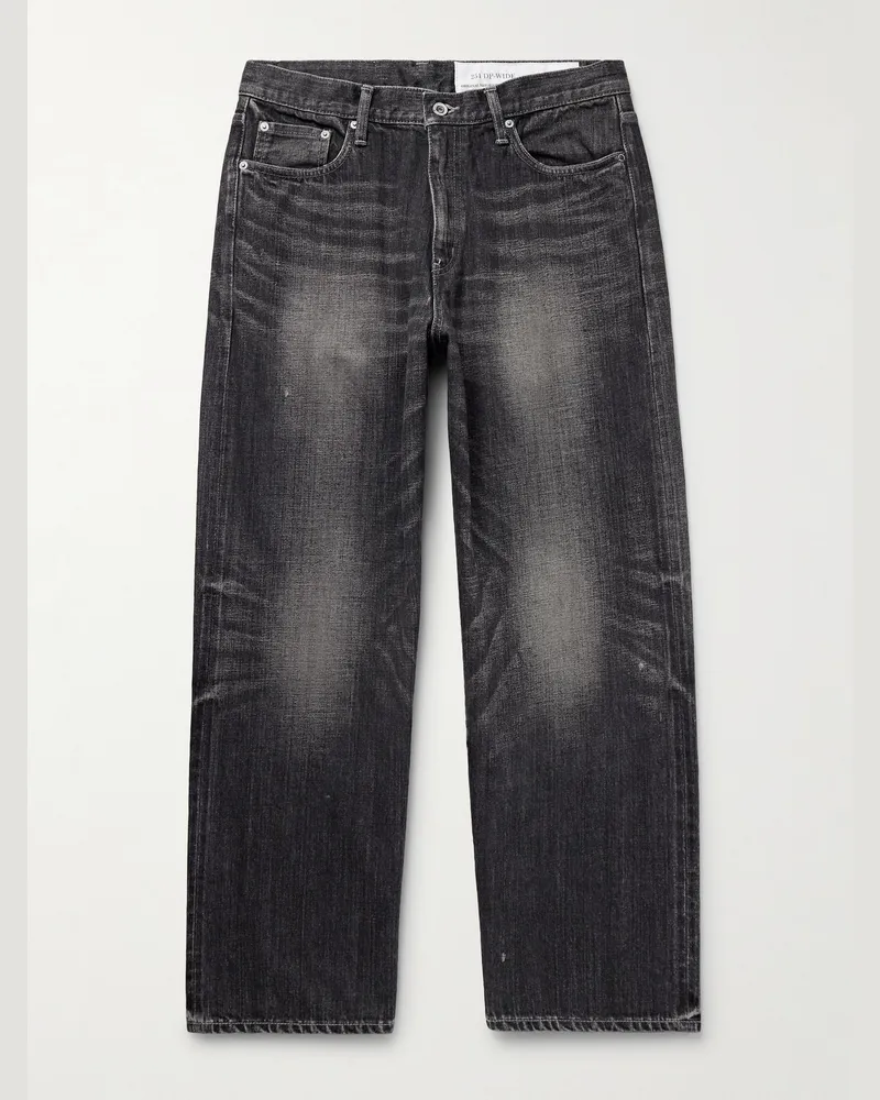 Neighborhood Gerade geschnittene Jeans aus Selvedge Denim Schwarz