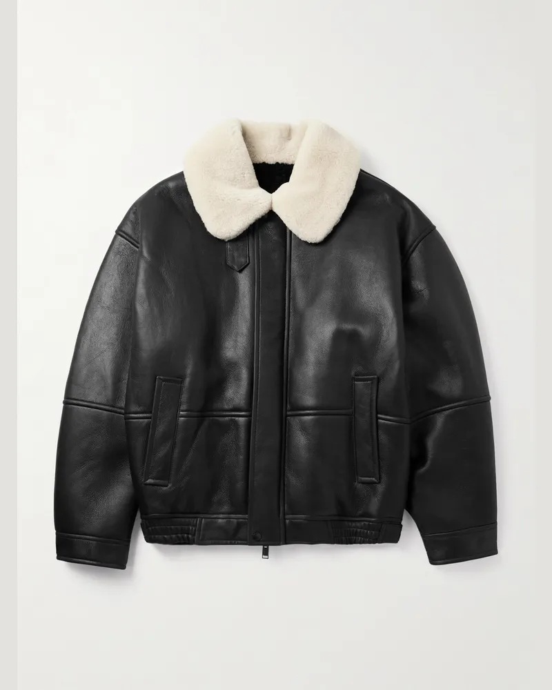 Yves Salomon Jacke aus Shearling Schwarz