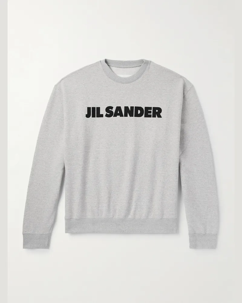 Jil Sander Pullover aus Baumwoll-Jersey mit Logoprint Grau