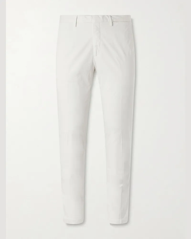 Boglioli Tapered Cotton-Blend Trousers Neutrals