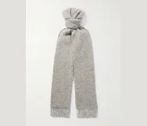 Lofty Schal aus Kaschmir mit Fischgratmuster und Fransen