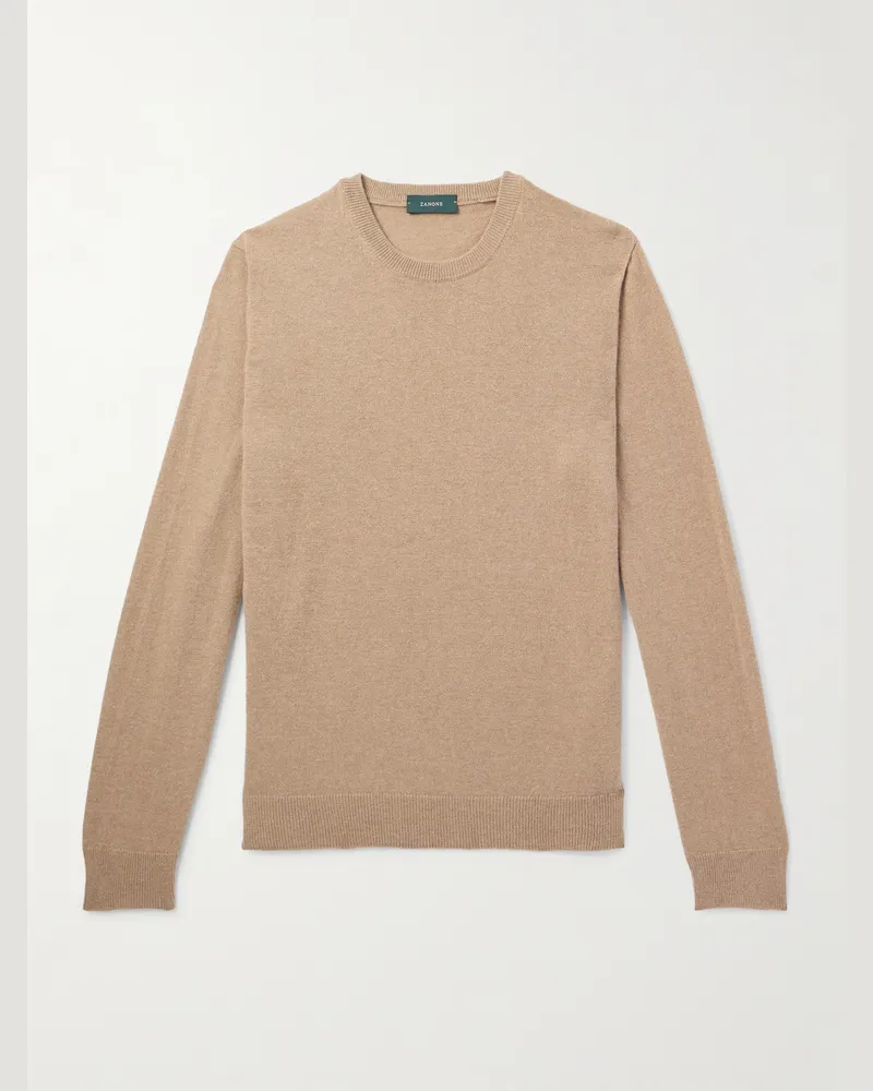 Incotex Zanone Pullover aus einer Schurwoll-Kaschmirmischung Neutral