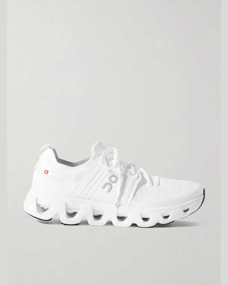 ON Cloudswift 4 Laufschuhe aus Stretch-Strick mit Gummibesatz Weiß