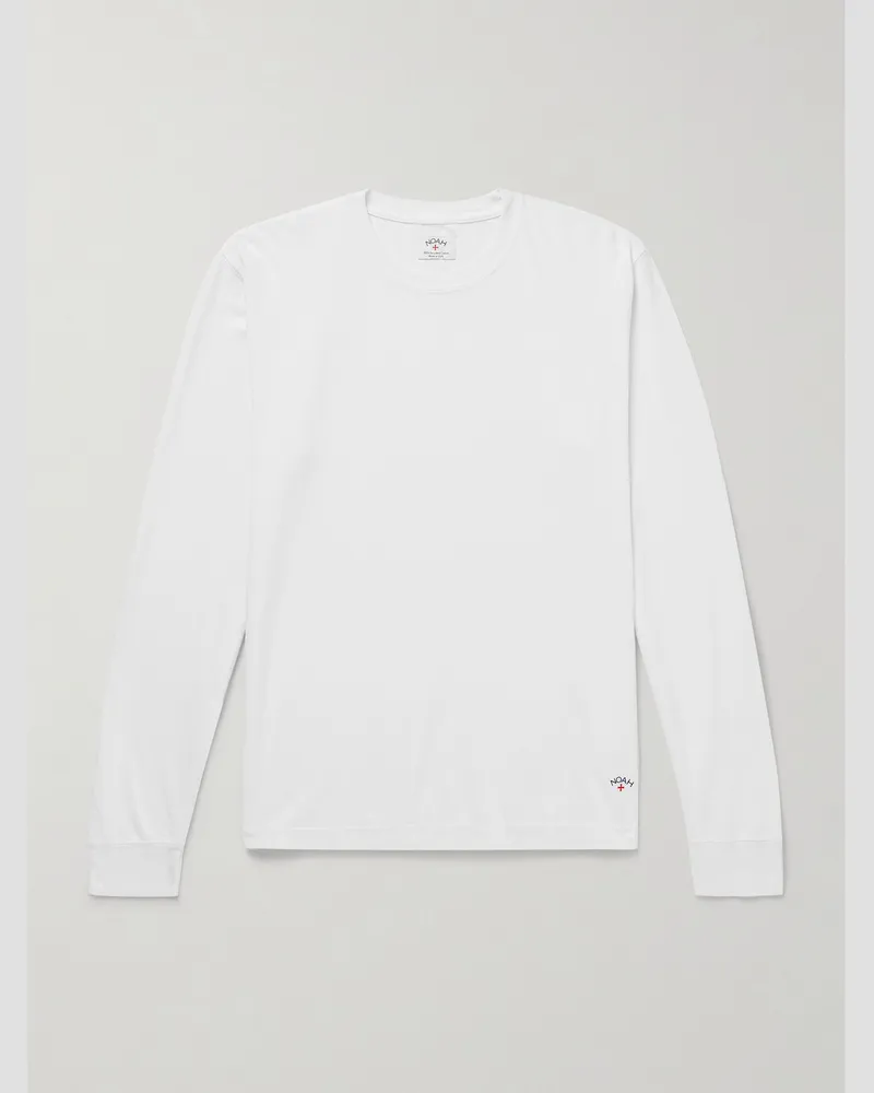 Noah NYC Oberteil aus recyceltem Baumwoll-Jersey mit Logoprint Weiß