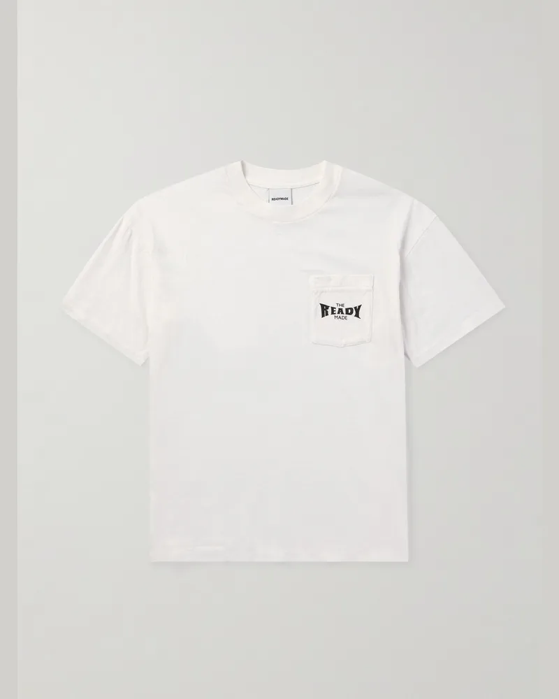 READYMADE T-Shirt aus Baumwoll-Jersey mit Logoprint Weiß