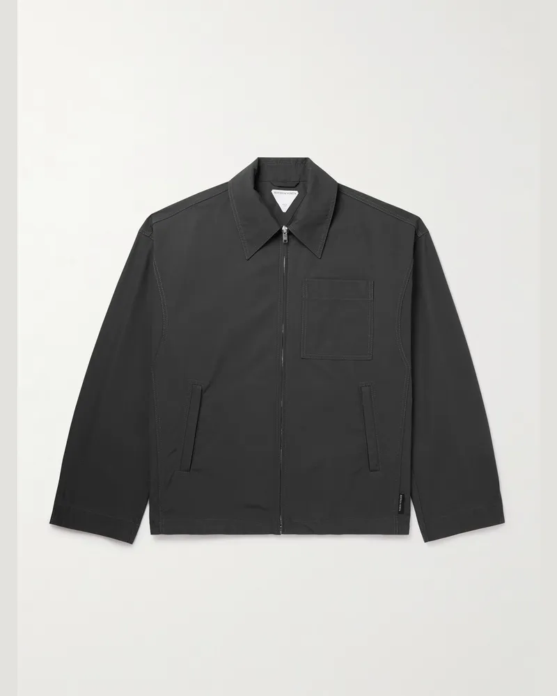 Bottega Veneta Blouson aus Baumwoll-Faille Schwarz