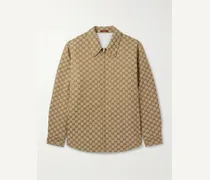 Padded Monogrammed Cotton-Blend Canvas Blouson Jacket